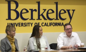 Claire Kinlaw (TerViva), Jessica Granderson (Lawrence Berkeley National Laboratory), and Russ Powell (Peregrine Performance Group) at UC Berkeley Career Fair 2015